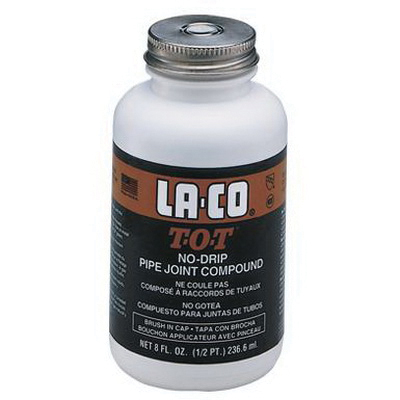 LA-CO® T-O-T 12219 Pipe Thread Compound, Paste, Gray, Mild, 1/2 pt, Brush In Cap