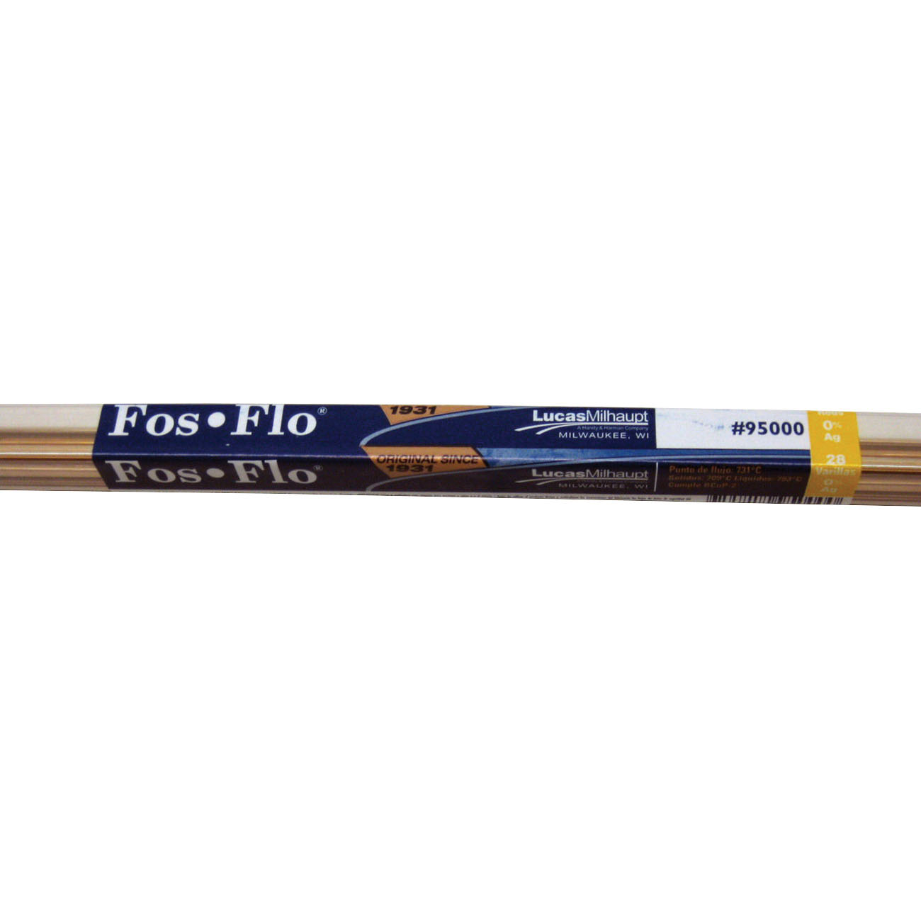 LucasMilhaupt® Fos-Flo® 95000 Brazing Rod, 0.125 x 0.05 in Dia, 20 in L, Steel Gray