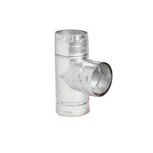 Metal-Fab® 5M5ST4 Round Galvanized Steel Type B Swivel Tee, 5 inch x 5 inch x 4 inch