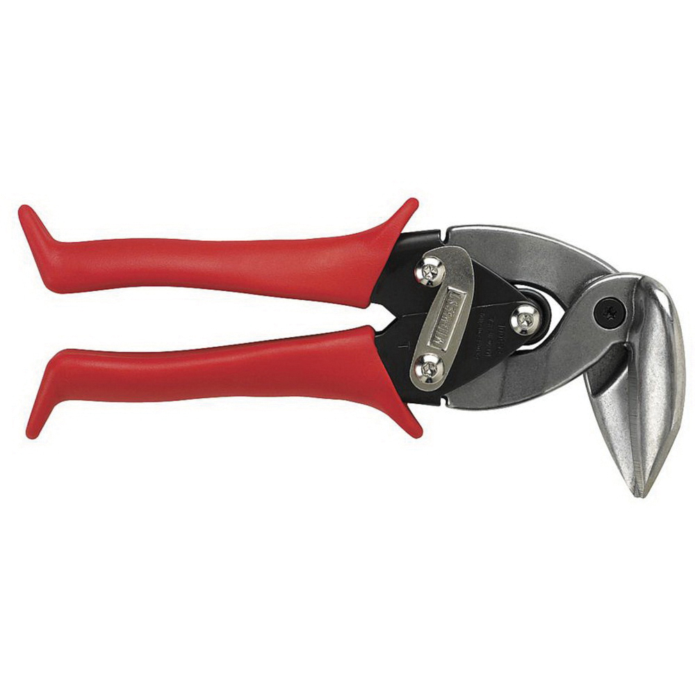 Midwest Snips® P6900L Aviation Snip, 8 in OAL, 1-1/4 in L Cut, Ergonomic Grip Handle, Red Handle