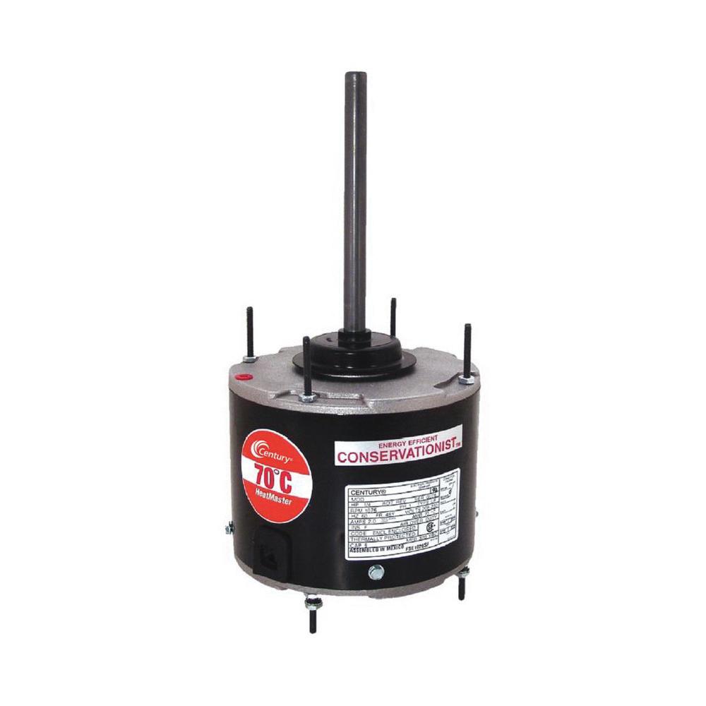 Century® FE1038SF Condenser Fan Motor, 208 to 230 V, 2.1 A, 1/3 hp, 825 rpm Speed, 0.25 kW, 1 ph -Phase, 60 Hz