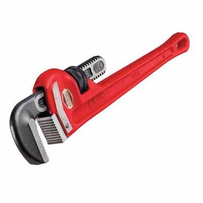 RIDGID® 31025 Pipe Wrench, 18 in OAL, 2-1/2 in Jaw, Serrated Jaw, I-Beam Handle, Steel Jaw
