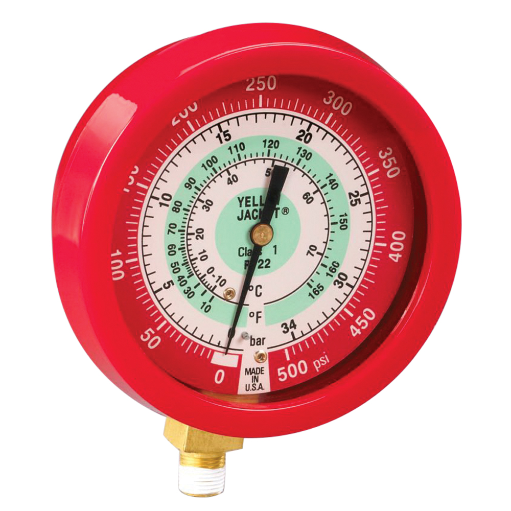 Yellow Jacket® 49515 Manifold Pressure Gauge, 3-1/2 in Dial, 0 to 800 psi, 1/8 in