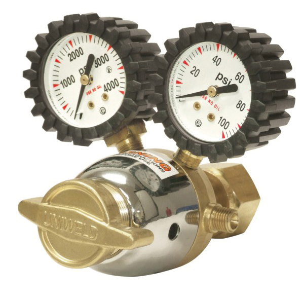UNIWELD® RO Regulator, 3/8-24 Nominal, Oxygen Fuel, 2 to 60 psi Pressure, Brass