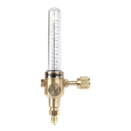 TurboTorch® 0386-0849 Nitrogen Flow Meter, 1/4 in Female Flared Inlet x 1/4 in Male Flared Outlet Connection, Brass Body