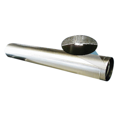 M&M 10001286005 Snaplock Pipe, 5 in Nominal, 60 in L, Steel, 28 ga, G30 Galvanized