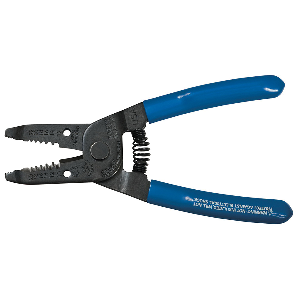 KLEIN TOOLS® 1011 Wire Stripper/Cutter, 6-1/8 in OAL, Serrated Nose Jaw, Plastic Comfort Grip Handle