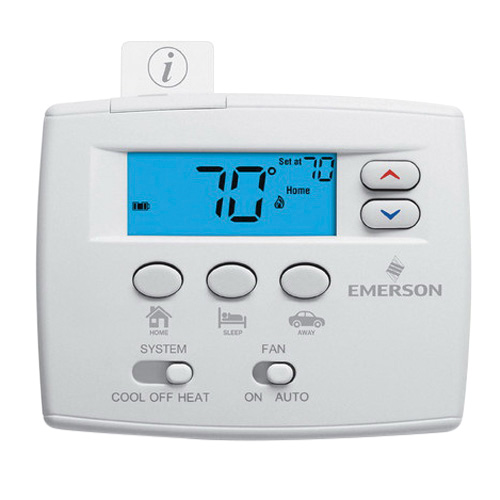 White-Rodgers™ Easy Set 1F86EZ-0251 Thermostat, 0 - 30 VAC, 0.05 - 1.5 A, (2) AA Alkaline Battery, 1 Heat/1 Cool -Stage