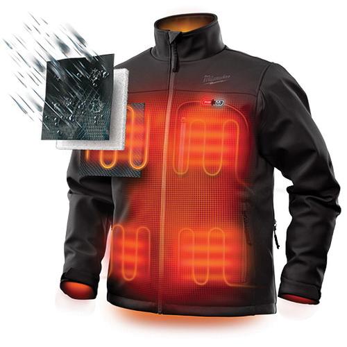 Milwaukee® M12 Heated Jacket Kit, L, Men, Black, Polyester Outer Material/Brushed Tricot Inner Material thumbnail 2