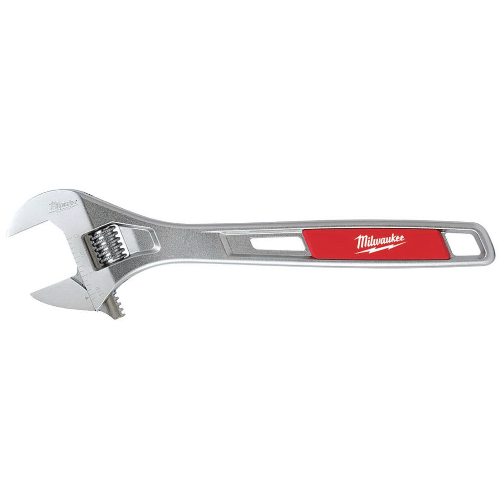 Milwaukee® 48-22-7412 Adjustable Wrench, 12 in OAL, 1-5/8 in Jaw, Steel Jaw, Chrome-Plated Jaw