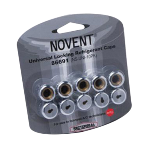 RectorSeal® Novent® 86691 Refrigerant Locking Cap, Aluminum/Brass, Silver