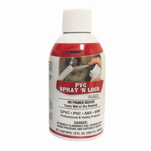 VAPCO Spray N' Lock PVC-SNLC PVC Sealant, Gas, Clear, Characteristic Ketone, 10 oz