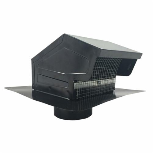 Builders Best® 012633 Roof Vent Cap with Collar, 6 in Dia, 6-1/2 in H, Steel, Black, Galvanized