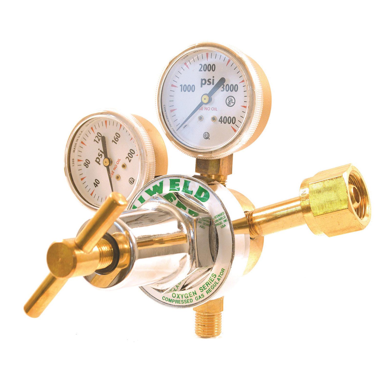 UNIWELD® RUH8214 Regulator, Argon Gas, 1-Stage, 5/8-18 Inlet Connection, 5/8-18 Outlet Connection, 2 in Gauge