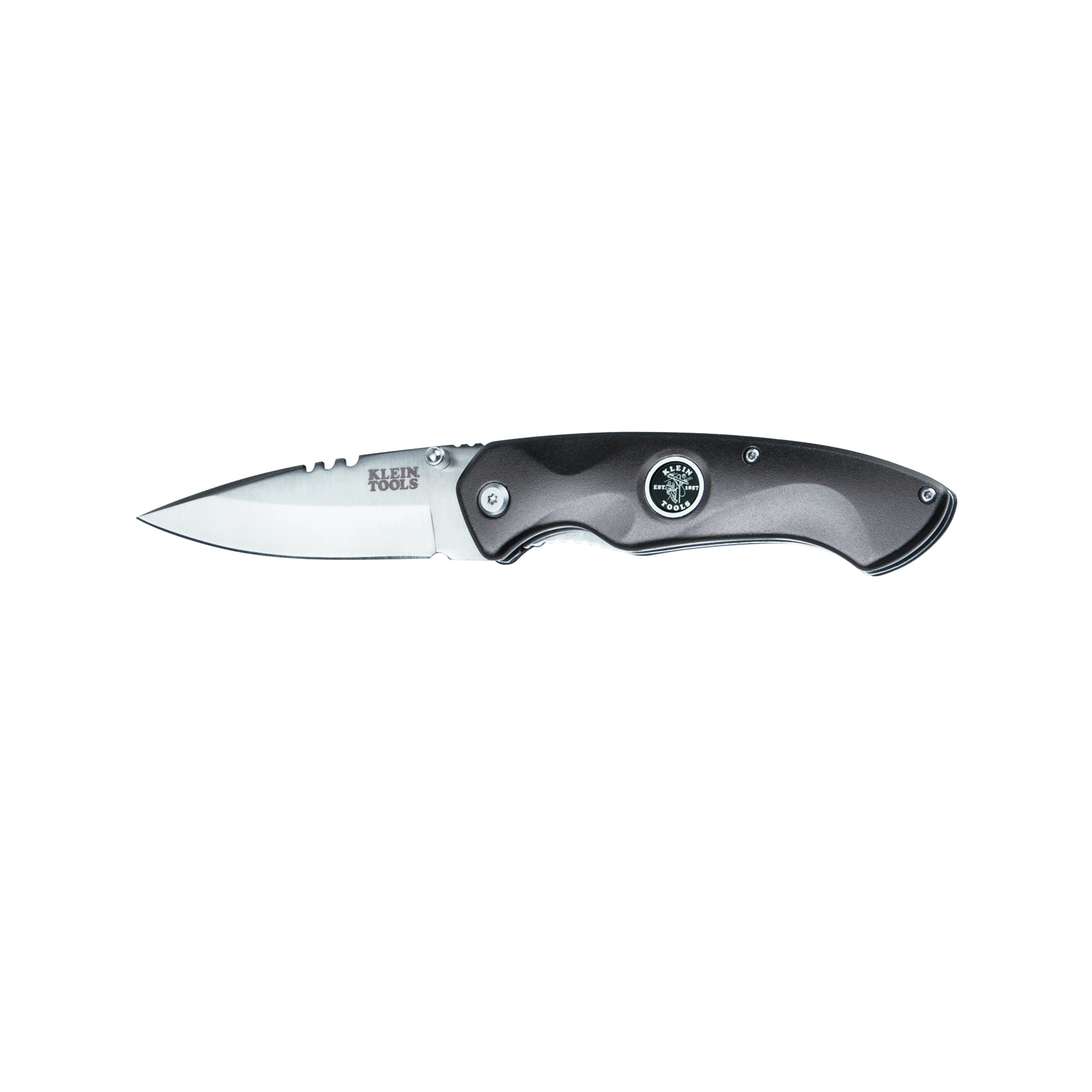 Klein® 44201 Electrician Pocket Knife, Drop Point Blade, 3-3/8 in L Blade, 440A Stainless Steel Blade, Gray Handle