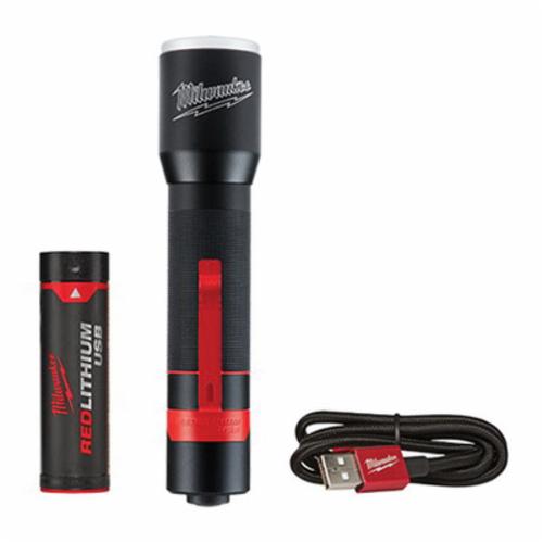 Milwaukee® 2110-21 USB Rechargeable Flashlight, LED Bulb, 155 m Beam Distance, Light Output Mode: High/Low, 1 -Battery