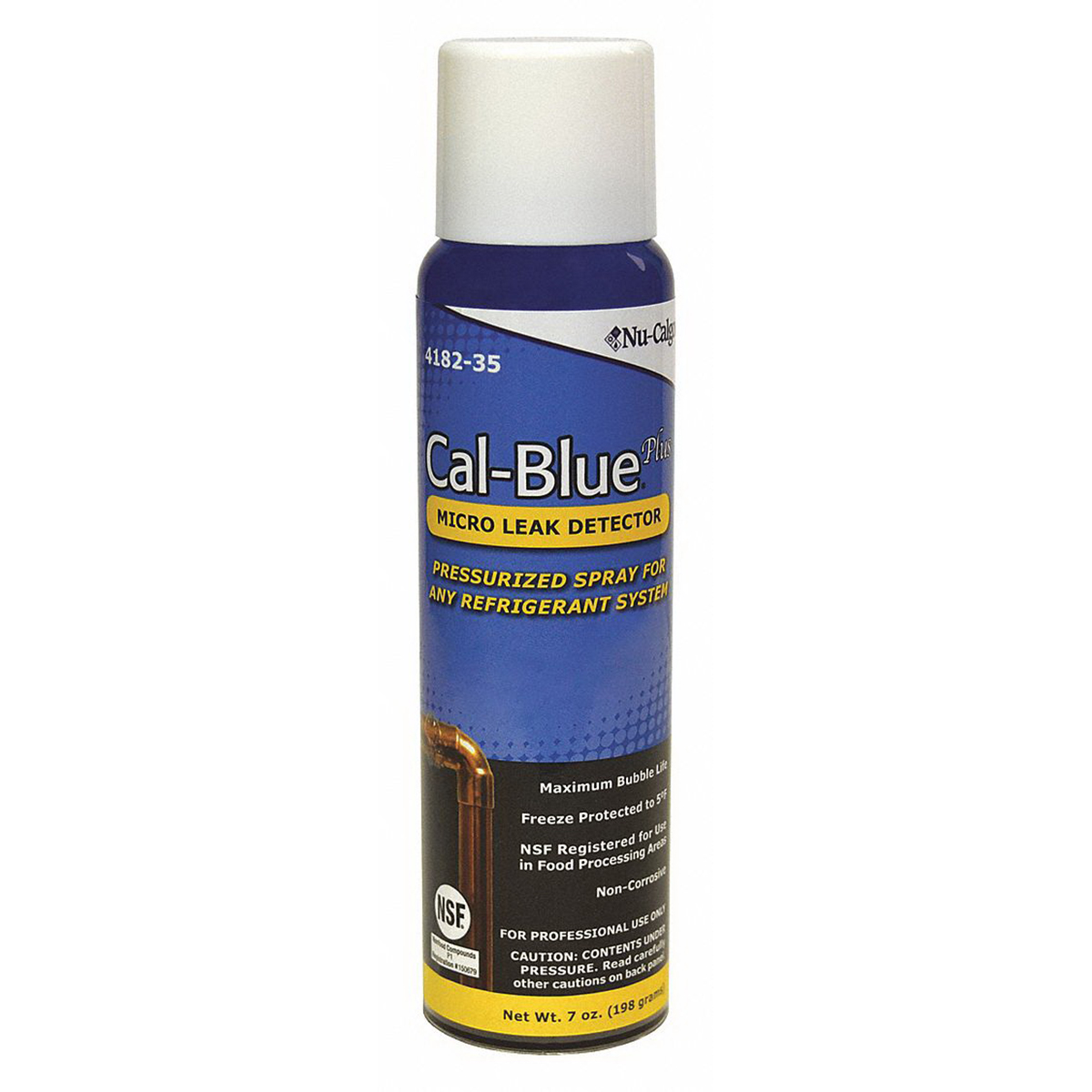 Nu-Calgon 4182-35 Cal-Blue Plus Gas Leak Detector, Gas, Clear Blue, 7 oz, Spray Bottle
