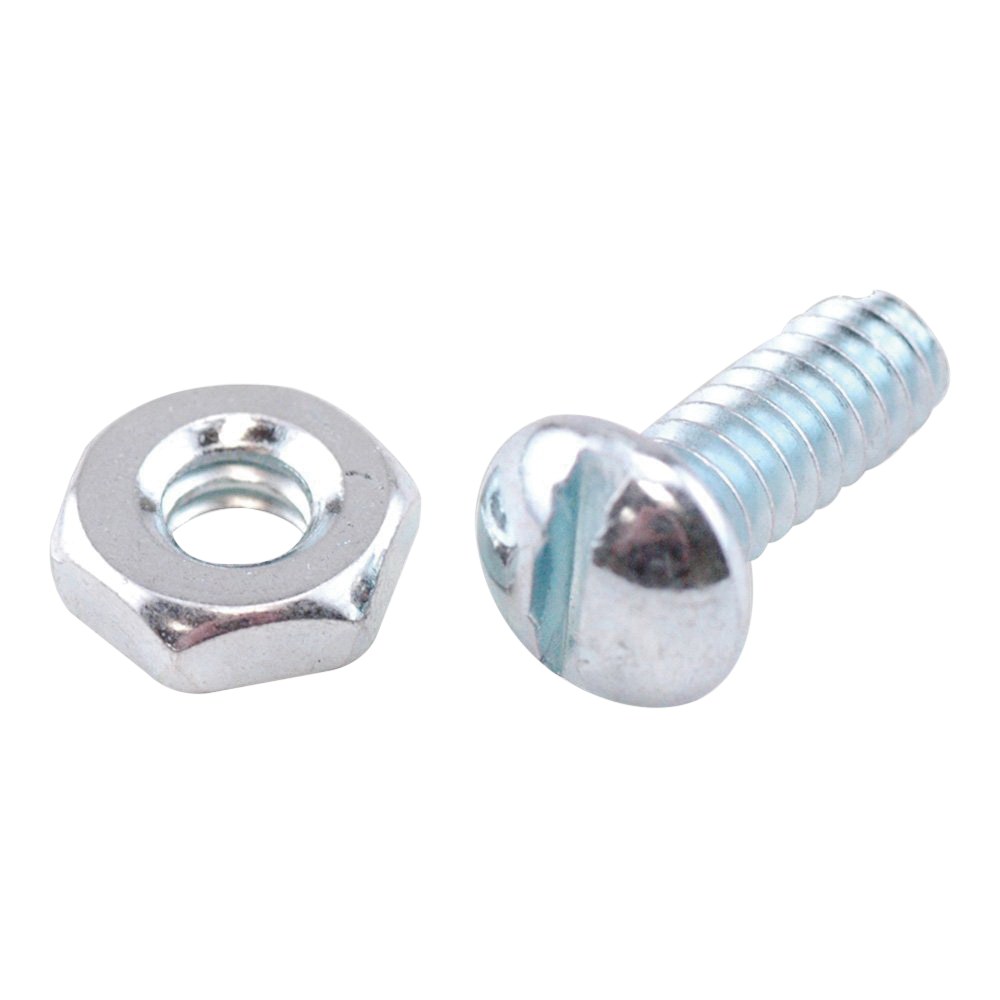 DiversiTech® 6401 Stove Bolt, #10-24 Thread, 1/2 in L, Slotted Round Head, Steel, Zinc-Plated