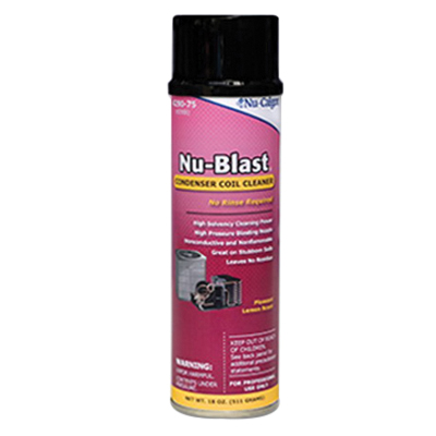 Nu-Calgon Nu-Blast 4290-75 Condenser Coil Cleaner, 18 oz Aerosol Can, Colorless