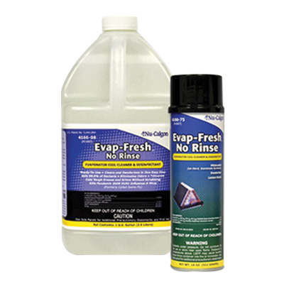 Nu-Calgon Evap-Fresh 4166-08 DisinfectantCoil Cleaner, 1 gal, Clear