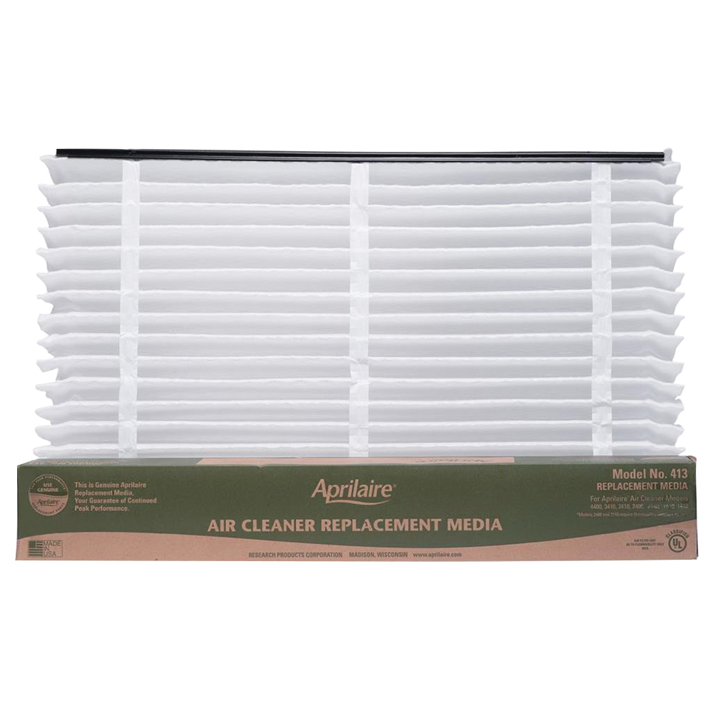 Aprilaire® 413 Replacement Media Filter, 16 in W x 25 in H x 4 in D, 13 MERV, 93% Filter Efficiency