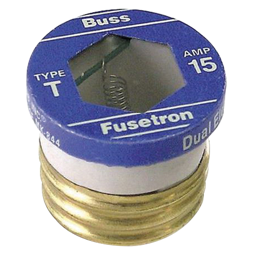 Bussmann T T-15 Time Delay Fuse, 15 A, 125 VAC, 10 kA Interrupt