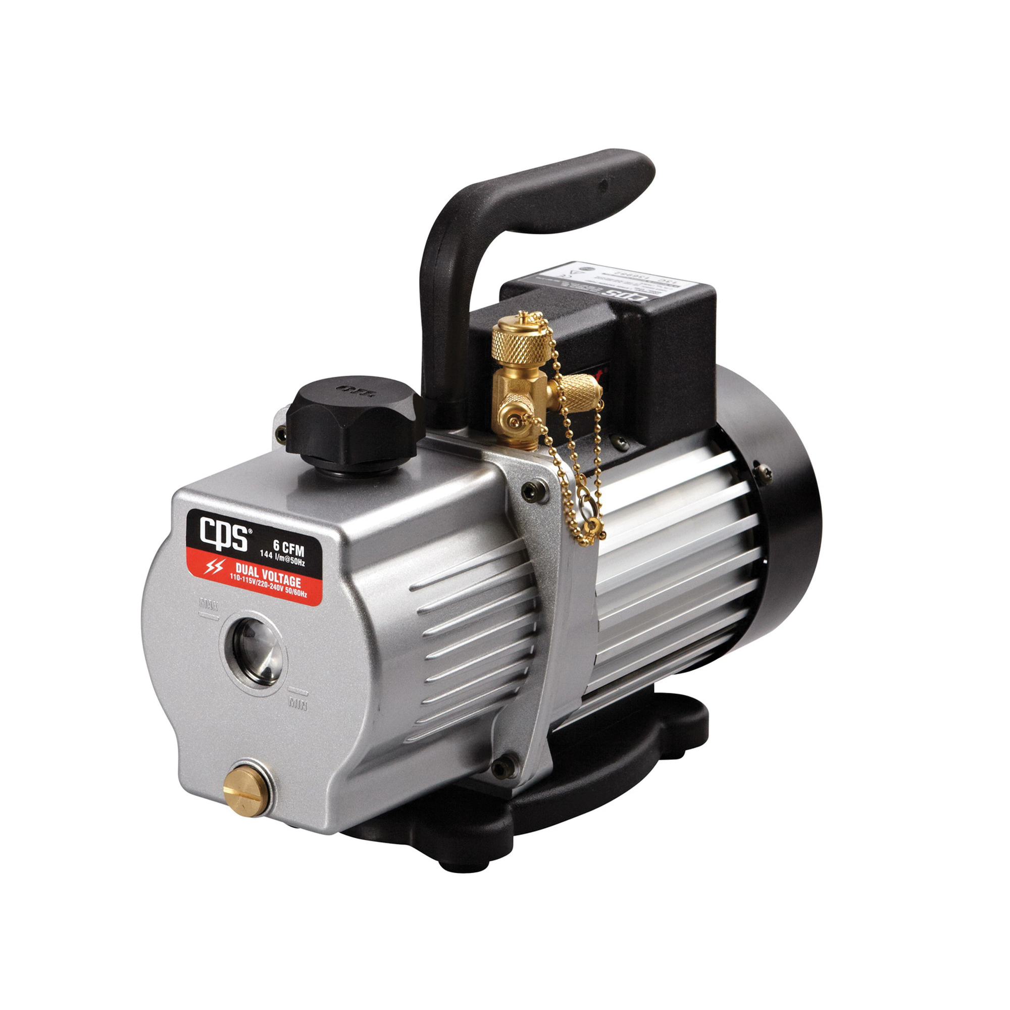 CPS® Pro-Set Premium VP6S 1-Stage Vacuum Pump, 110 - 120/220 VAC, 1/2 hp, 6 cfm, 50 um Max Vacuum