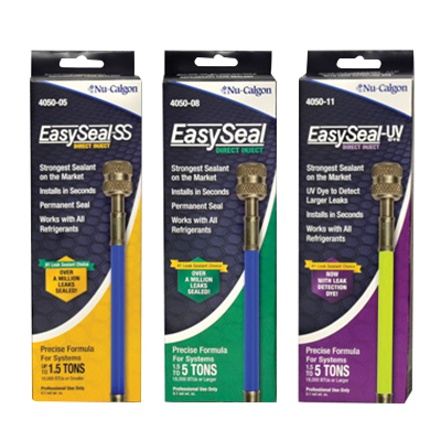 Nu-Calgon EasySeal® 4050-08 EasySeal Refrigerant Leak Sealant, Liquid, Clear Blue, Amine