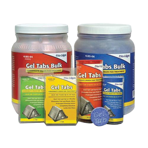 Nu-Calgon GelTabs 4185-05 Condensate Pan Treatment Tablet, 6 Tabs, Tube, Solid