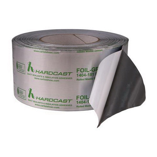 CARLISLE® Foil-Grip 325804 Foil Tape, 17 mil Thick, 3 in W, 100 ft L, Silver, Butyl Rubber Adhesive Adhesive