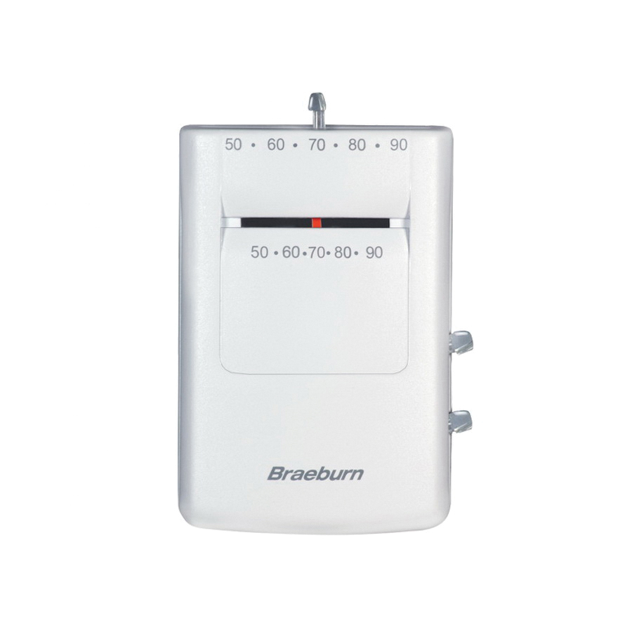 Braeburn® Builder 500 Thermostat, 18 - 30 VAC, 0.15 - 1.2 A, 1 Heat/1 Cool -Stage