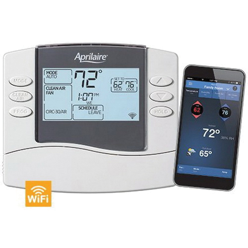 Aprilaire® 8400 8476W Wi-Fi Thermostat with IAQ Control, 24 VAC, 1 - 2.5 A, 7 day Program Programmability