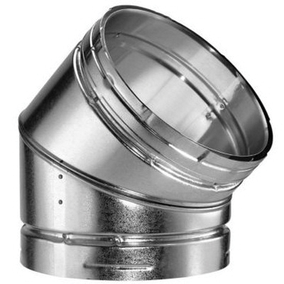 DuraVent® 12GVL45 Adjustable Elbow, 12 in, 45 deg, 0.016 in Aluminum Inner and 0.021 in Galvanized Steel Outer Wall