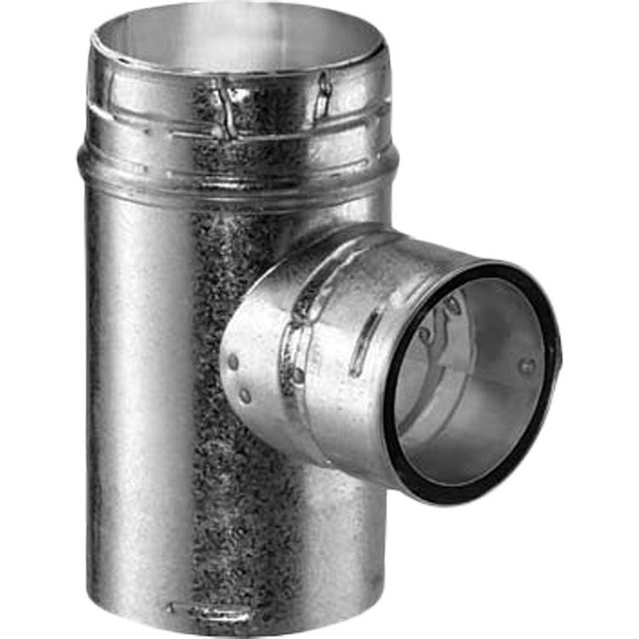 DuraVent® 0082T4 Reducing Tee, 5 x 4 in, 0.012 in Aluminum Inner and 0.018 in Galvanized Outer Wall