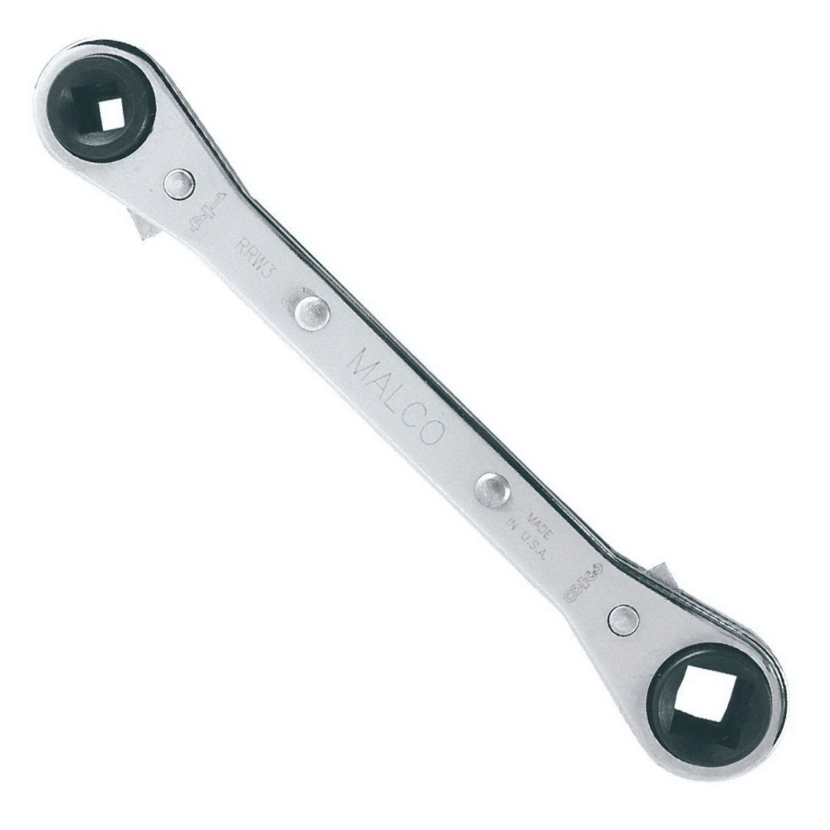 Malco® 50603 Ratcheting Wrench, 1/4 in Square and 1/2, 9/16 in Hex Drive, Steel Head, Silver Head