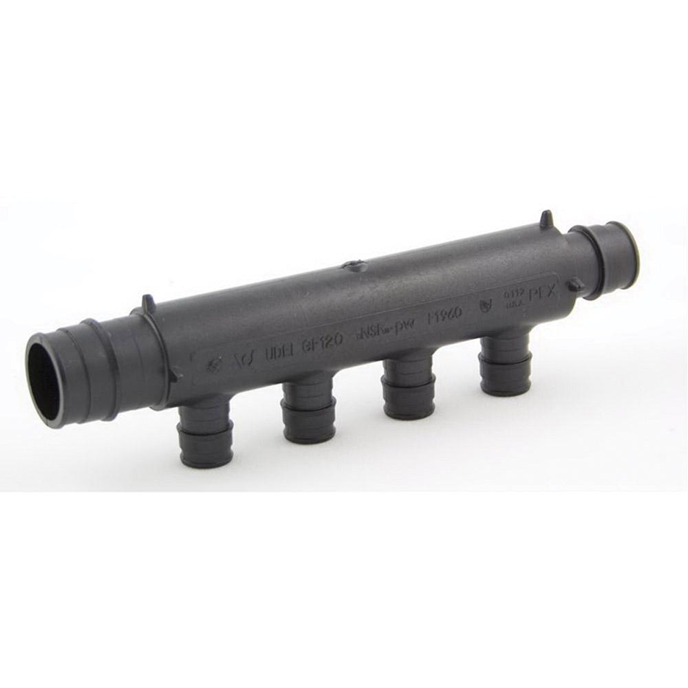 ProPEX 4 Outlet EP Flow-Through Multi-Port Tee, 1 x 3/4 inch Supply x 1/2 inch Outlets, Pex Barb