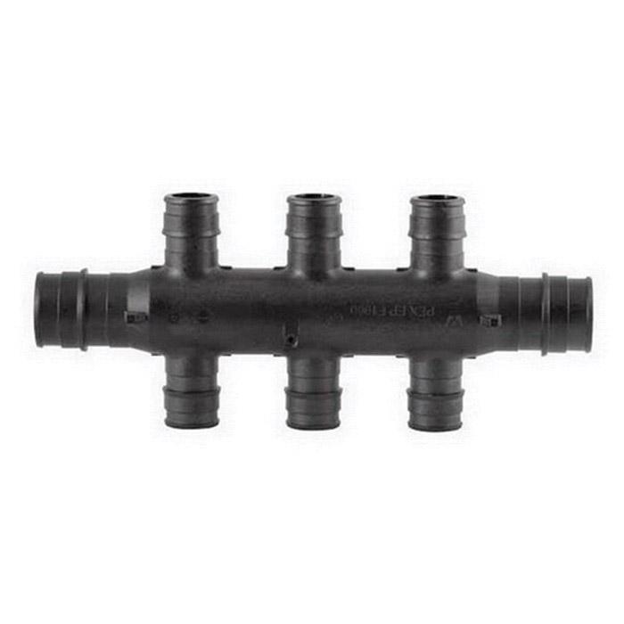 ProPEX 6 Outlet EP Flow-through Opposing-port Multi-port Tee, 3/4 inch Supply x 1/2 inxh Outlets, PEX Barb thumbnail 2