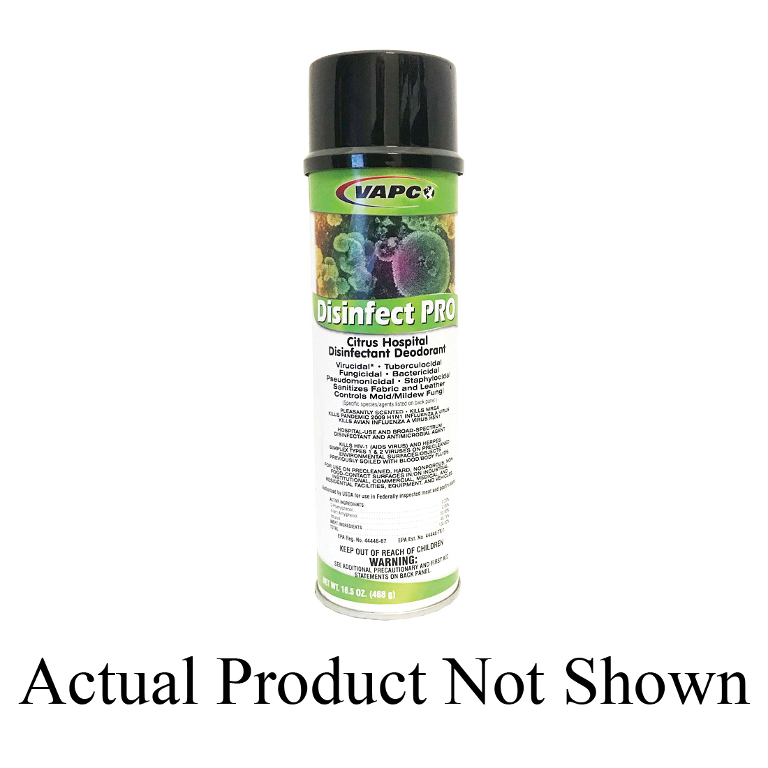 VAPCO DIPA-1 Disinfectant Deodorizer/Antimicrobial Agent, Aerosol, Citrus Orange, Alcohol, 16.5 oz