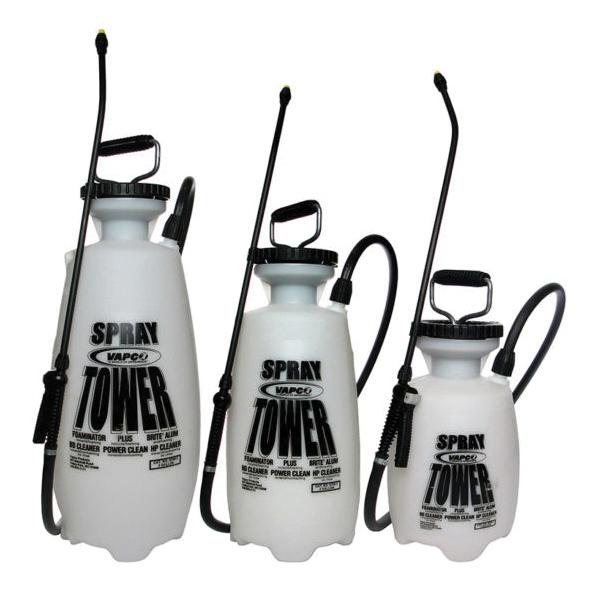 VAPCO STW-3 Spray Tower, 3 gal Capacity, Polyethylene Tank, Translucent White Tank, 42 in L Hose