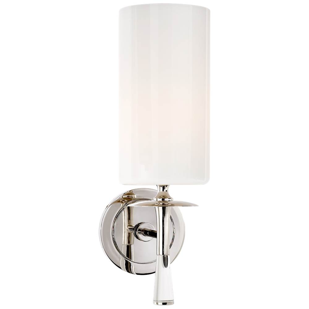Visual Comfort Bradford Medium Sconce in Soft Brass and Cream with Cream  Linen Shade with Soft Brass Trim