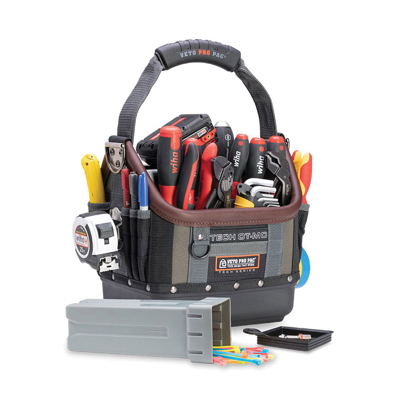 VETO PRO PAC® Tech Series VPP10061 Open Tool Bag, 13 in W, 12 in H, 28-Pocket, Ergonomic Grip Handle
