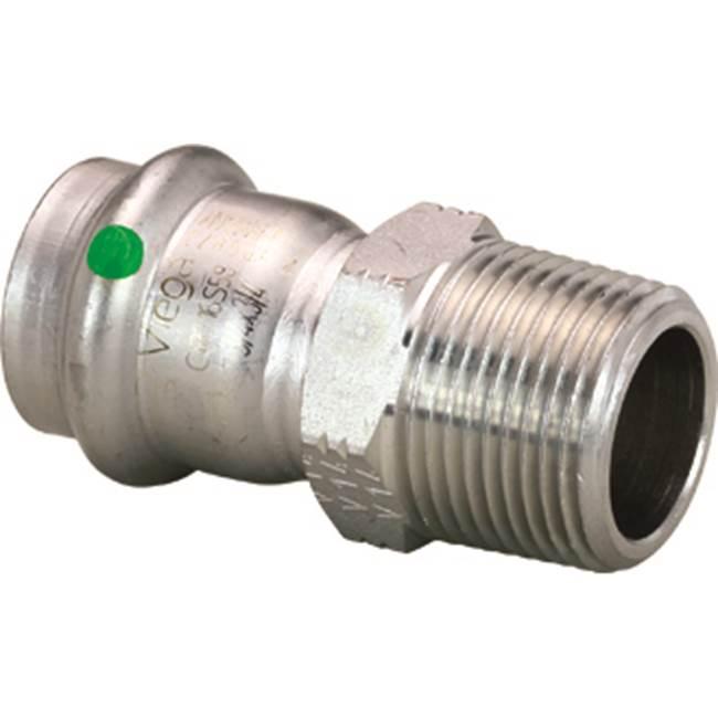Viega ProPress® 316 80050 1-1/2 inch x 1-1/2 inch Press x MPT 316 Stainless Steel Adapter