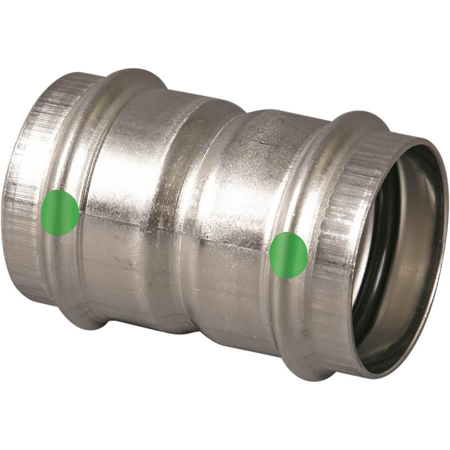 Viega ProPress® 316 80270 3/4 inch x 3/4 inch Press x Press 316 Stainless Steel Coupling with Stop