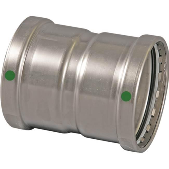 Viega ProPress® 316 80300 3 inch x 3 inch Press x Press 316 Stainless Steel Coupling with Stop thumbnail 2
