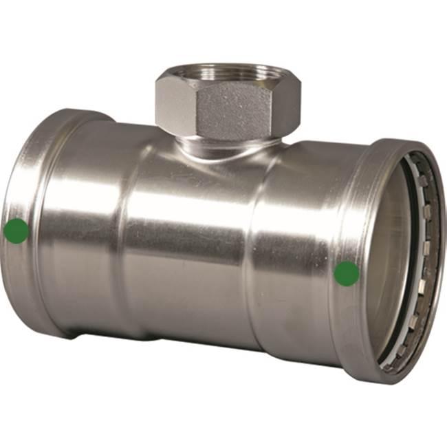Viega ProPress® 316 80990 4 inch x 4 inch x 3/4 inch Press x Press x FNPT 316 Stainless Steel Reducing Tee thumbnail 2