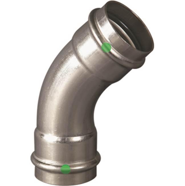 Viega ProPress® 316 80455 45 Deg 1 inch x 1 inch Press x Press 316 Stainless Steel Elbow thumbnail 2