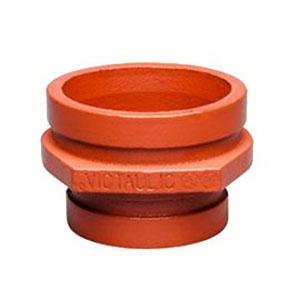 Victaulic® 50 SCH 40 Orange Enameled Ductile Iron Concentric Reducer, 4 inch x 3 inch, Grooved x Grooved