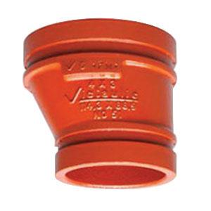 Victaulic® 51 SCH 40 Orange Enameled Ductile Iron Eccentric Reducer, 3 inch x 2-1/2 inch, Grooved x Grooved