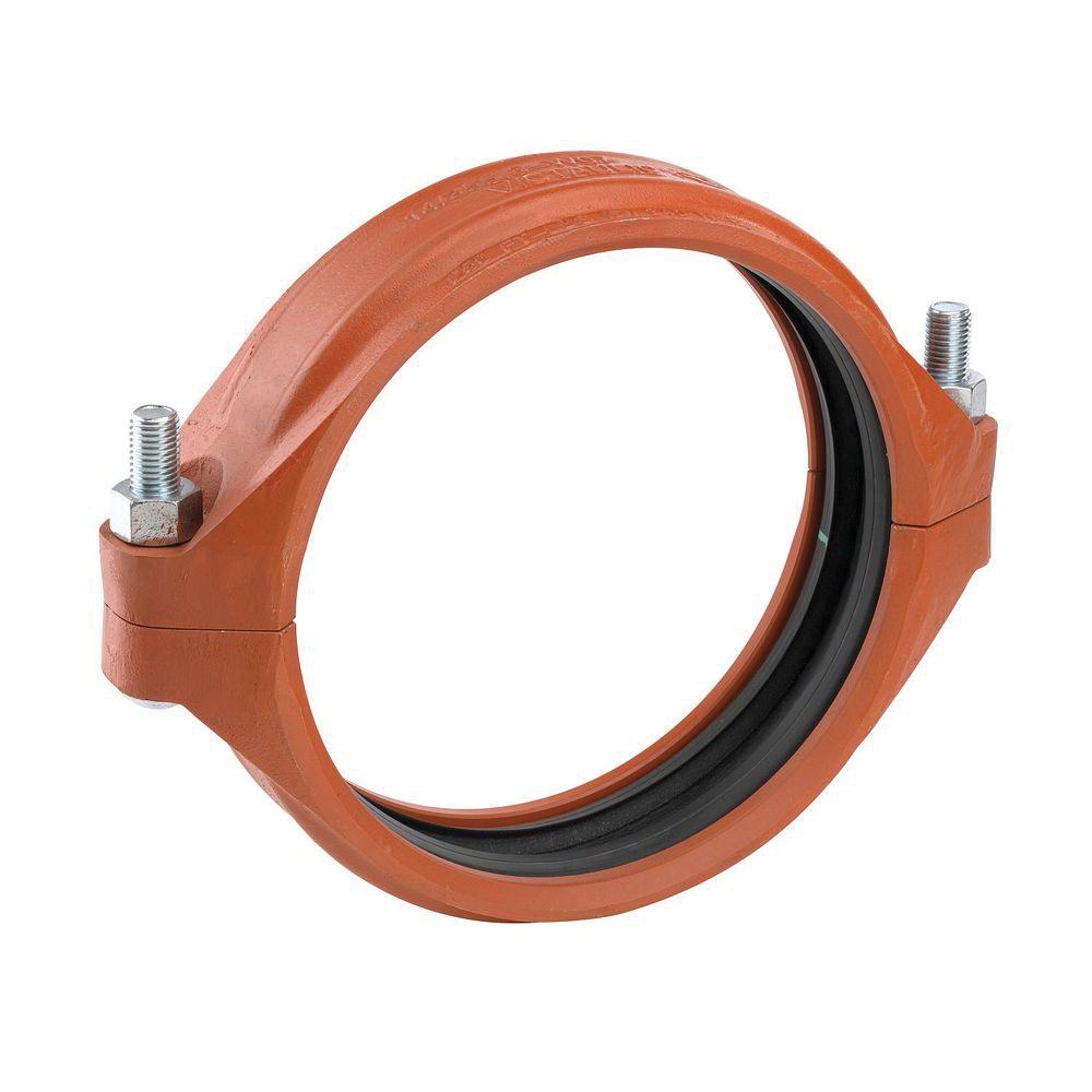 Victaulic® AGS® Zero-Flex® W200007PE1 Grooved Orange Enamel Painted Ductile Iron Style W07 Rigid Coupling with Grade E Gasket