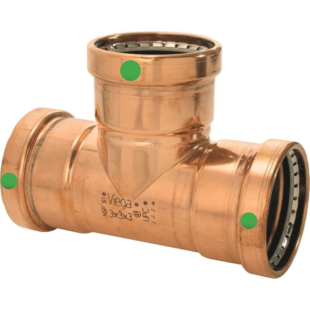 Viega ProPress 0918XL 4 inch x 4 inch x 3/4 inch Press x Press x Press XL-C Copper Tee thumbnail 2